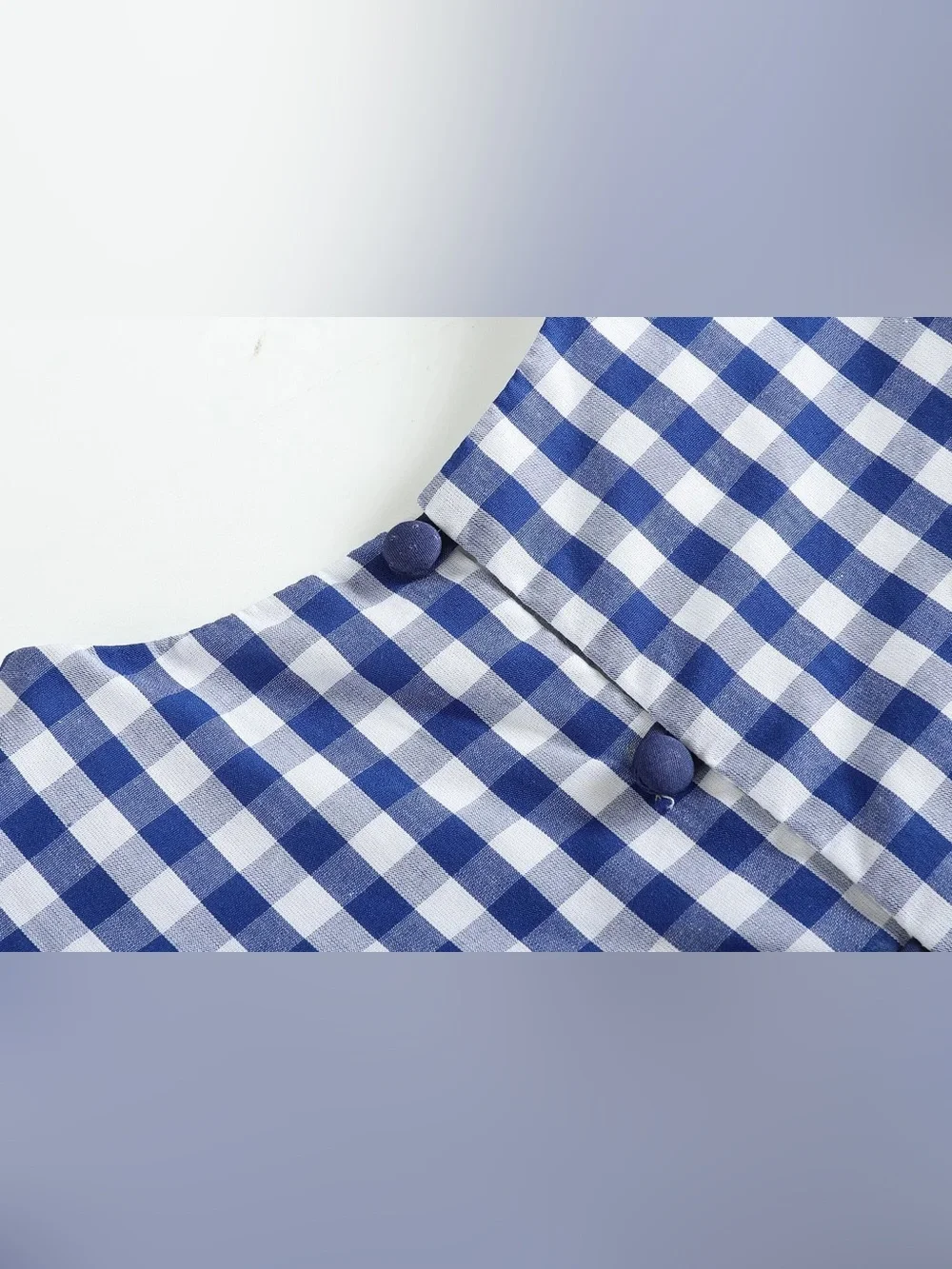 Lil Cactus Girls Royal Blue and White Gingham A-Line Dress Size 4T
